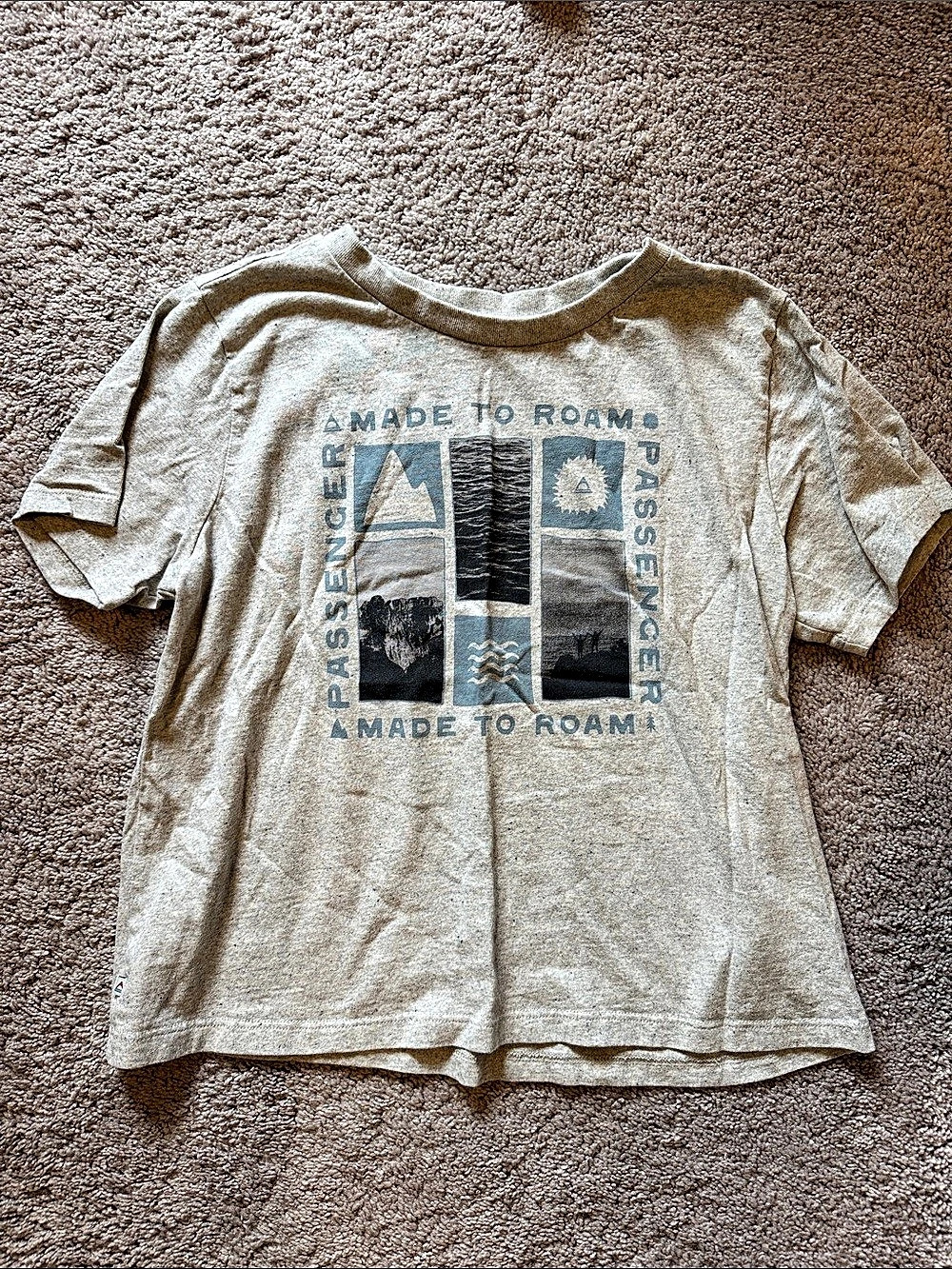 Passenger Graphic Short Sleeve Tee in Gray & Blue Size Small